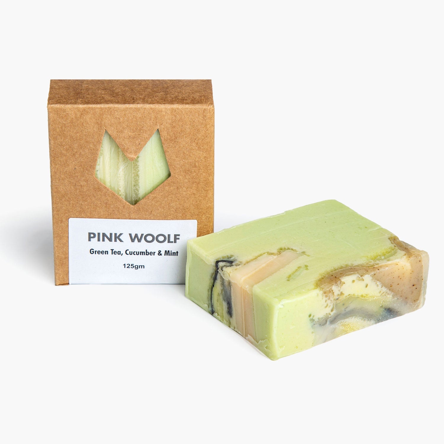 Bath Soap Green Tea, Cucumber and Mint. Fruity, Energizing PinkWoolf