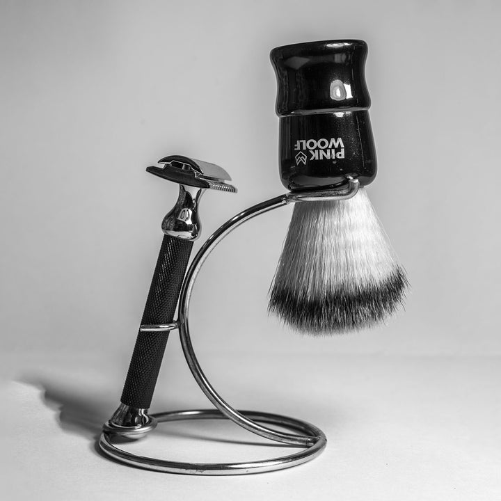 Pink Woolf Classic Safety Razor & Shaving Brush Stand - Shaving & GroomingPinkWoolf