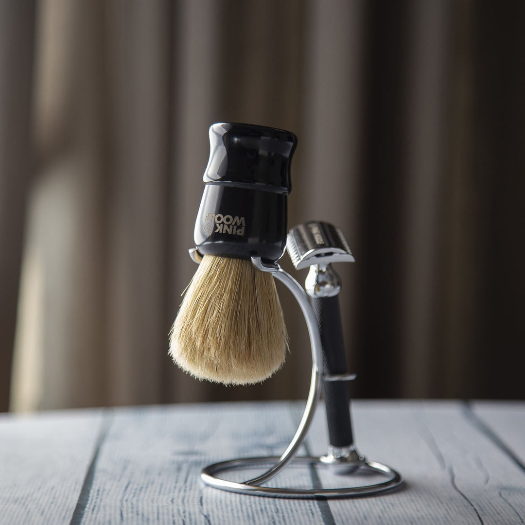 Pink Woolf Classic Safety Razor & Shaving Brush Stand - Shaving & GroomingPinkWoolf