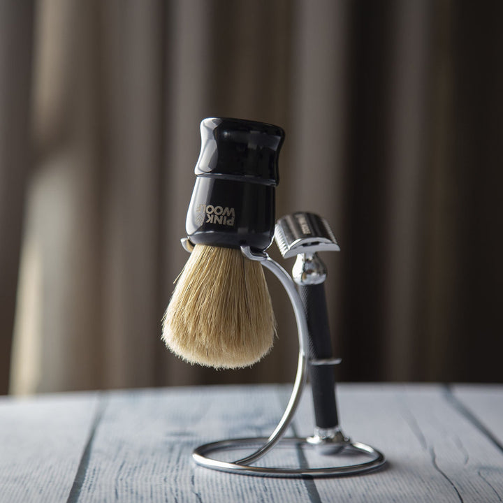 Pink Woolf Classic Safety Razor & Shaving Brush Stand - Shaving & GroomingPinkWoolf