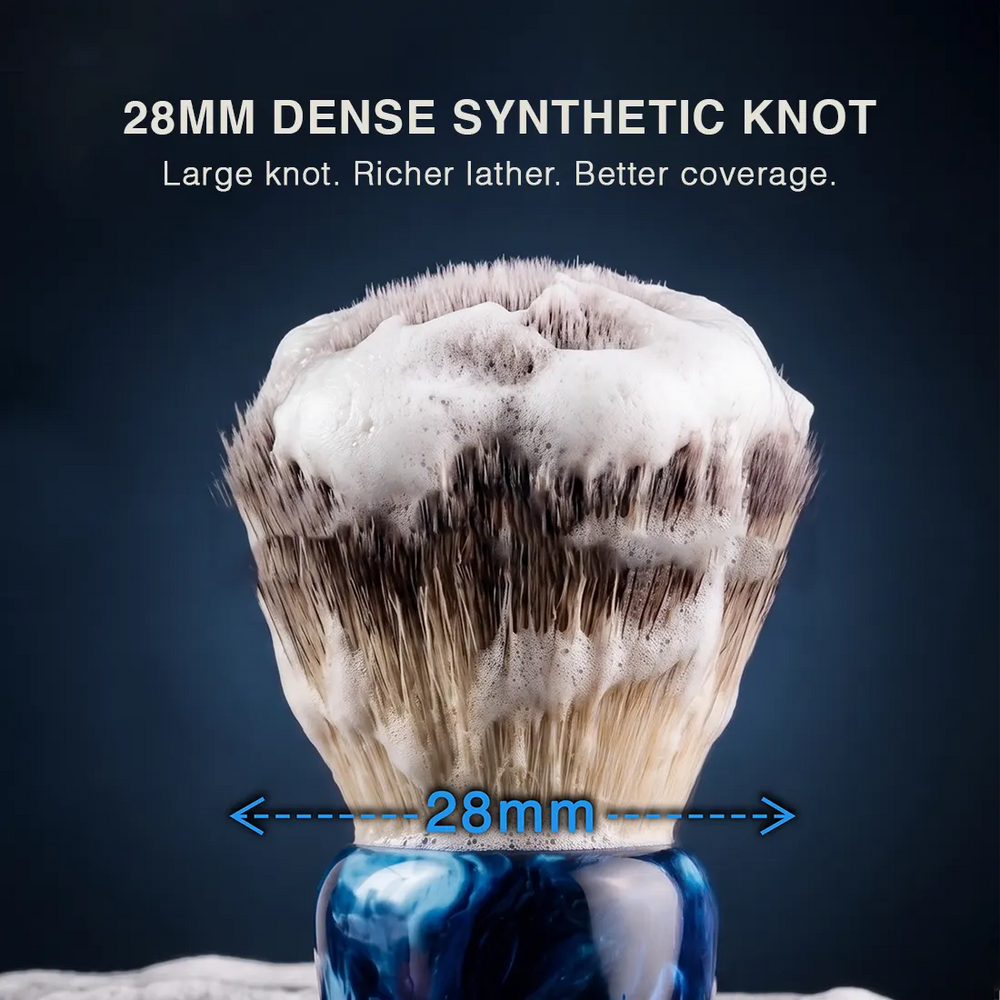 28mm dense synthetic shaving brush knot for rich lather and better coverage
