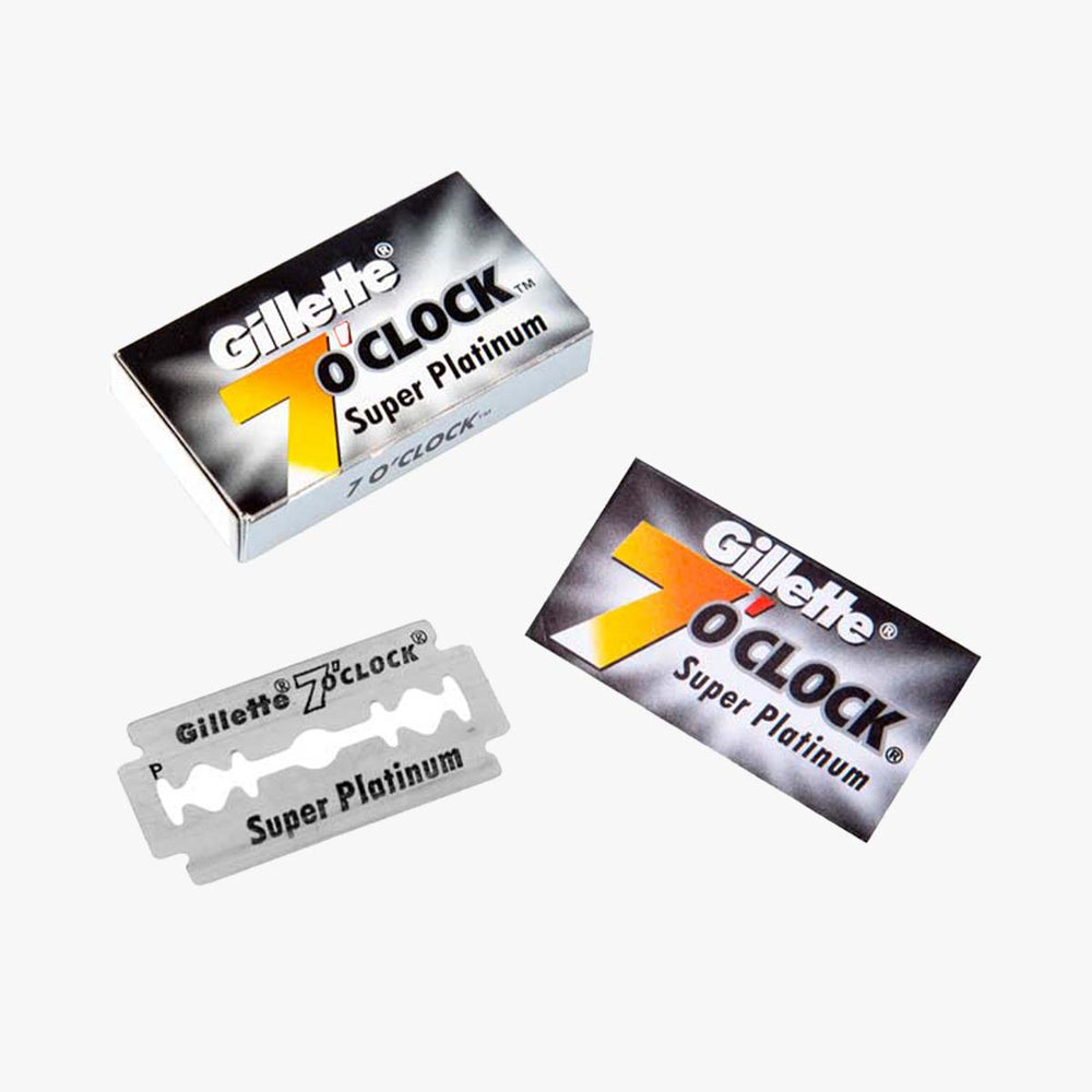 Safety Blades - Gillette 7 O’Clock Super Platinum Blades, Pack of 5 (25 blades) PinkWoolf IN