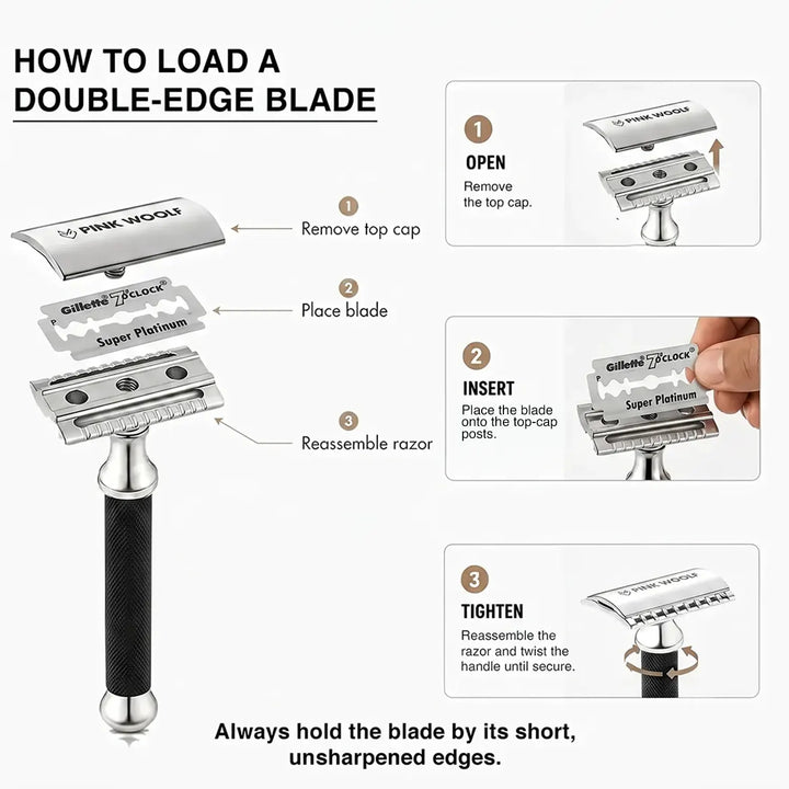 How to load Gillette 7 O'Clock Super Platinum double edge blade into safety razor
