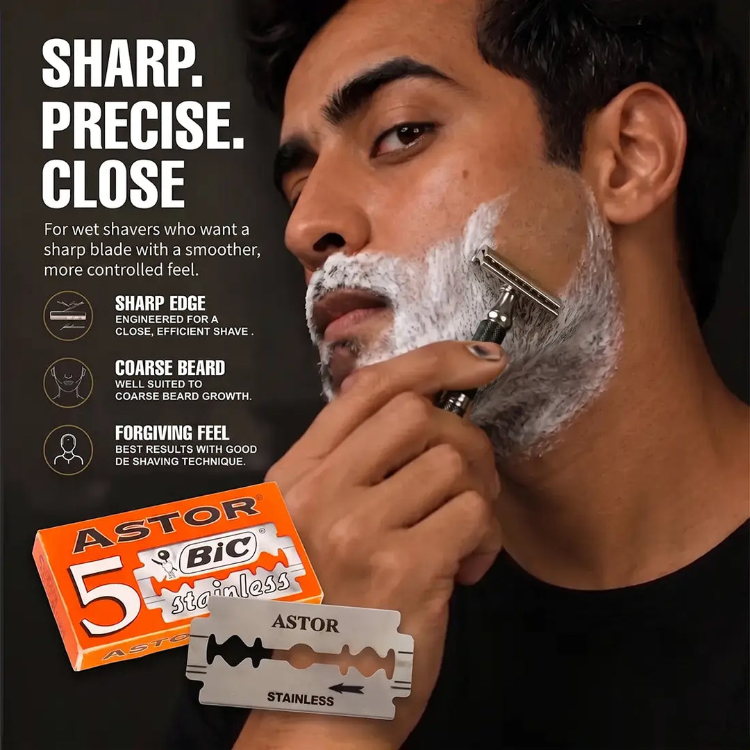 BIC Astor Stainless Double Edge Razor Blades – 25 Blades
