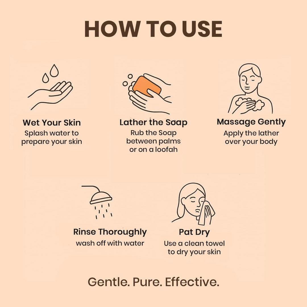 Bath Soap Orange Patchouli Aloe Vera - COMBO Pack of 3 Soap Bars PinkWoolf IN