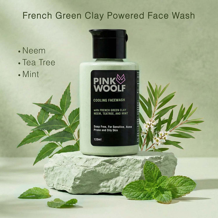 Face Wash (Neem, Tea Tree, French Green Clay) PinkWoolf IN