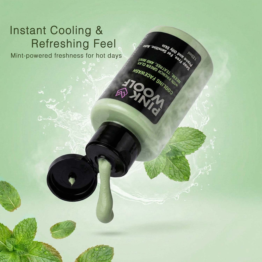 Face Wash (Neem, Tea Tree, French Green Clay) PinkWoolf IN