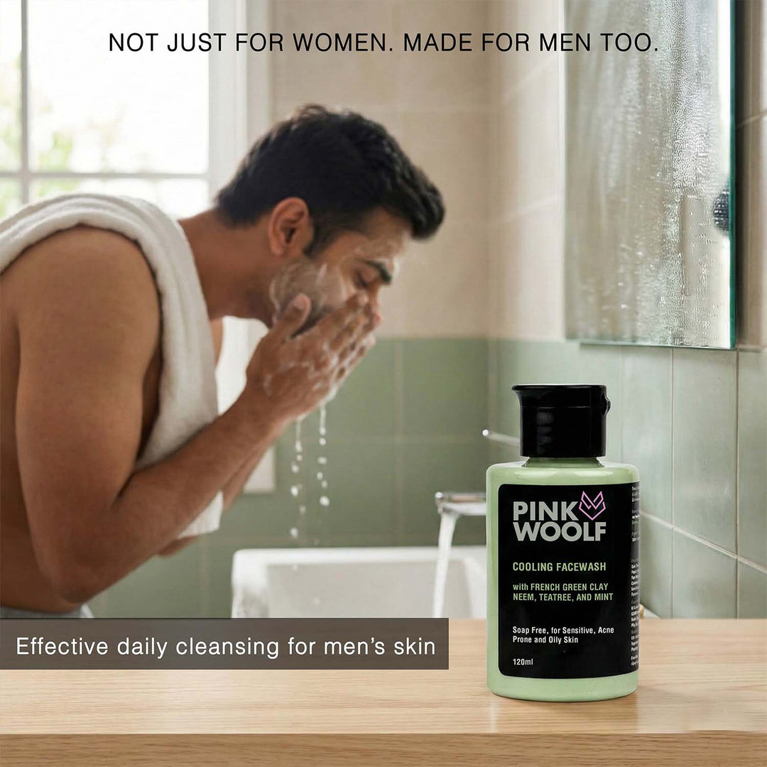 Face Wash (Neem, Tea Tree, French Green Clay) PinkWoolf IN