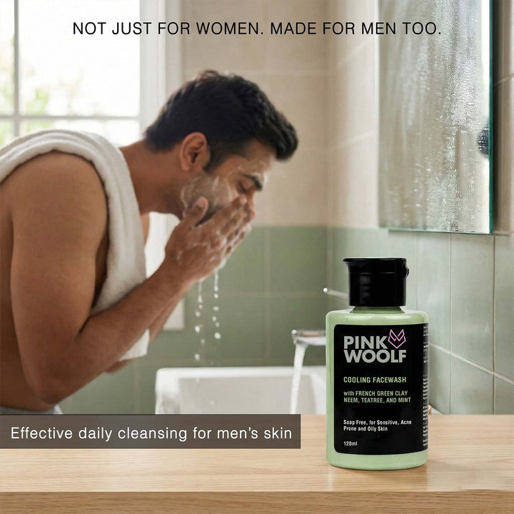 Face Wash (Neem, Tea Tree, French Green Clay) PinkWoolf IN