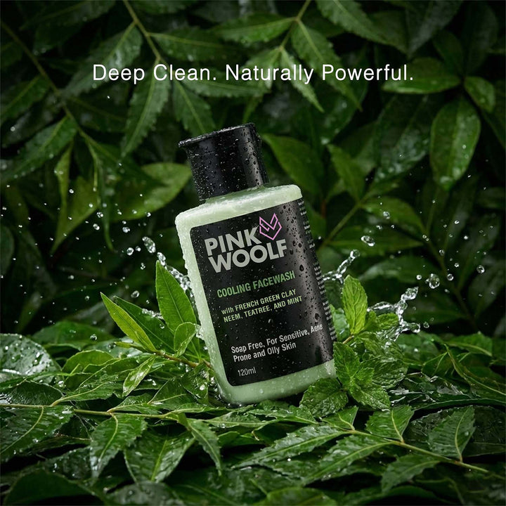 Face Wash (Neem, Tea Tree, French Green Clay) PinkWoolf IN