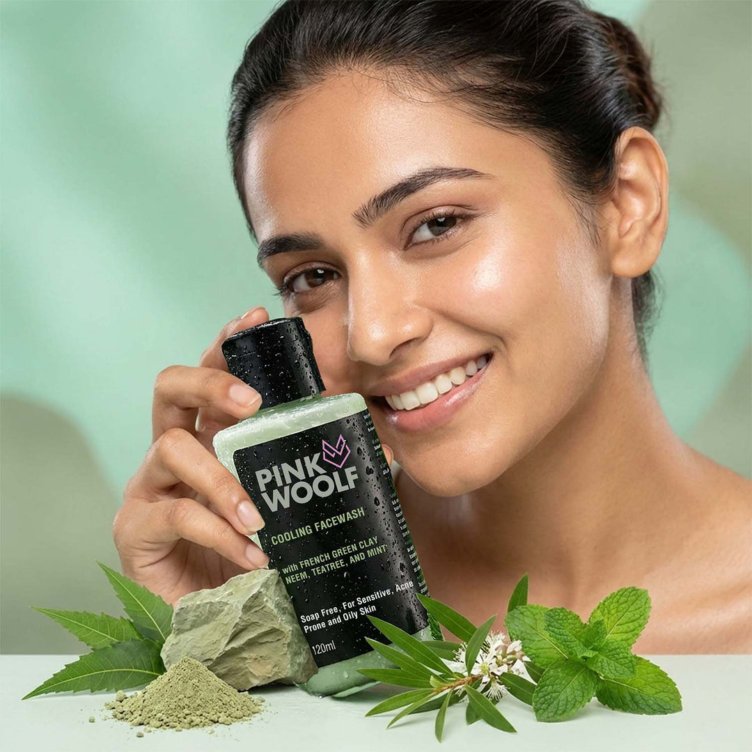 Face Wash (Neem, Tea Tree, French Green Clay) PinkWoolf IN