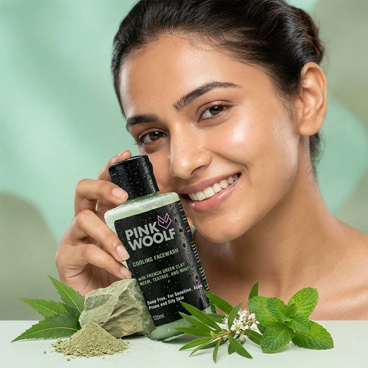 Face Wash (Neem, Tea Tree, French Green Clay) PinkWoolf IN