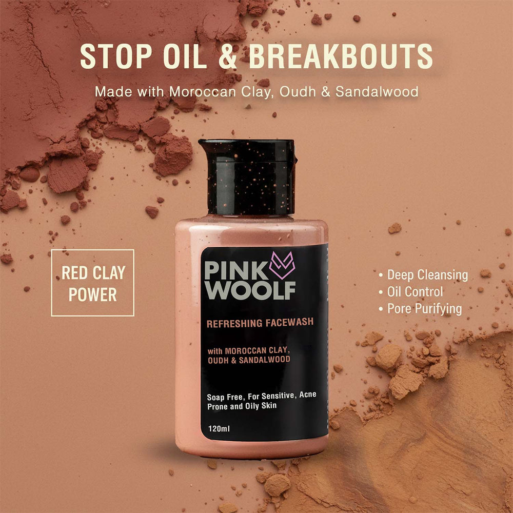 Face Wash (Moroccan Clay, Oudh & Sandalwood) PinkWoolf IN