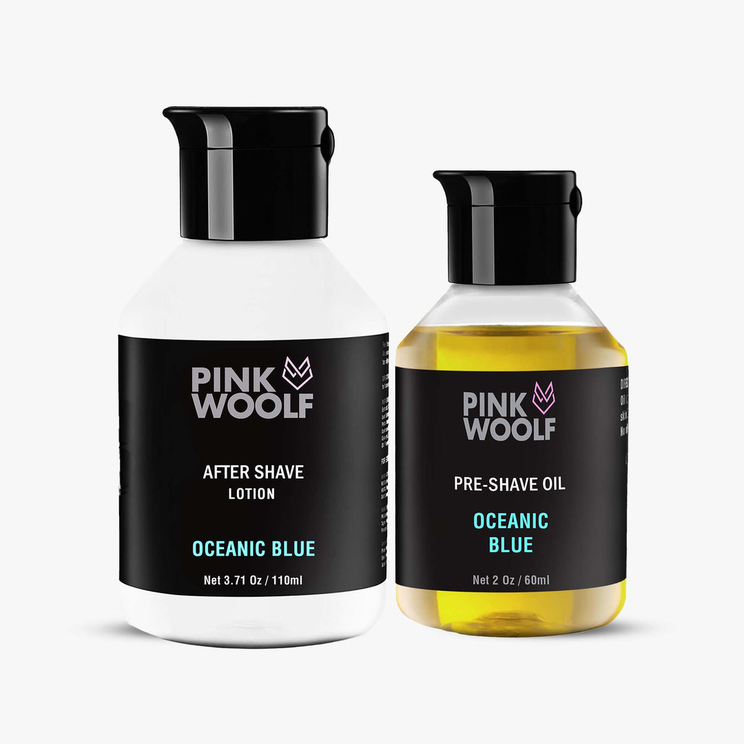 After Shave Lotion and Pre Shave Oil - OCEANIC BLUE PinkWoolf IN