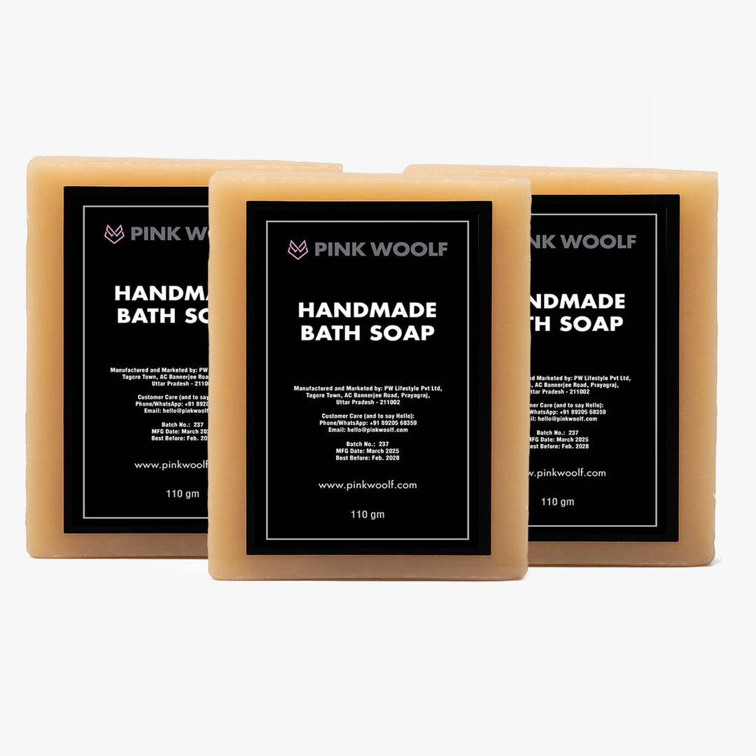 Bath Soap Orange Patchouli Aloe Vera - COMBO Pack of 3 Soap Bars PinkWoolf IN
