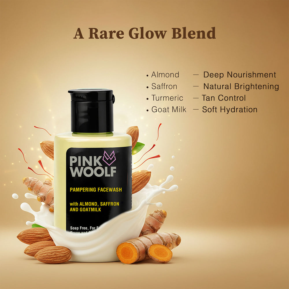 Face Wash (Almond, Saffron, Goatmilk) PinkWoolf IN