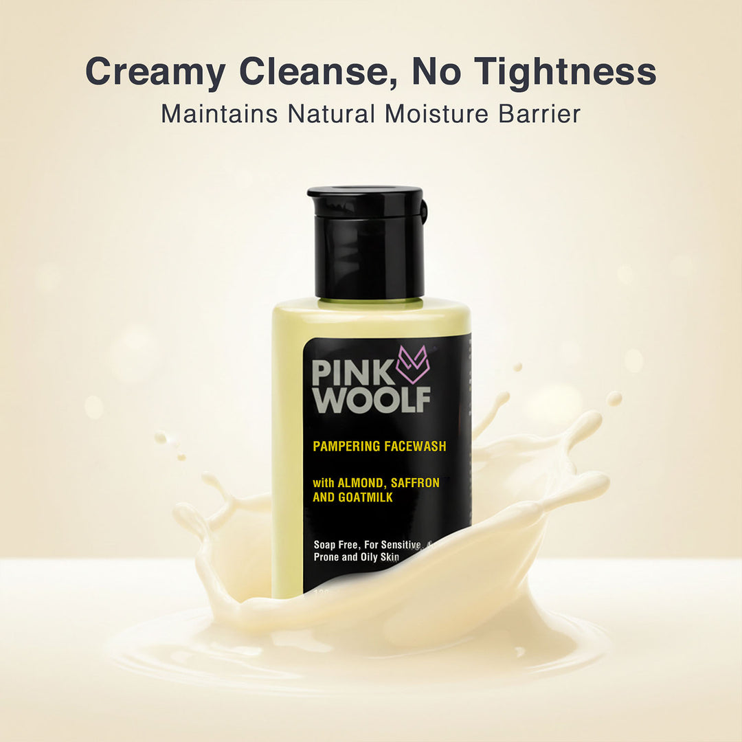 Face Wash (Almond, Saffron, Goatmilk) PinkWoolf IN