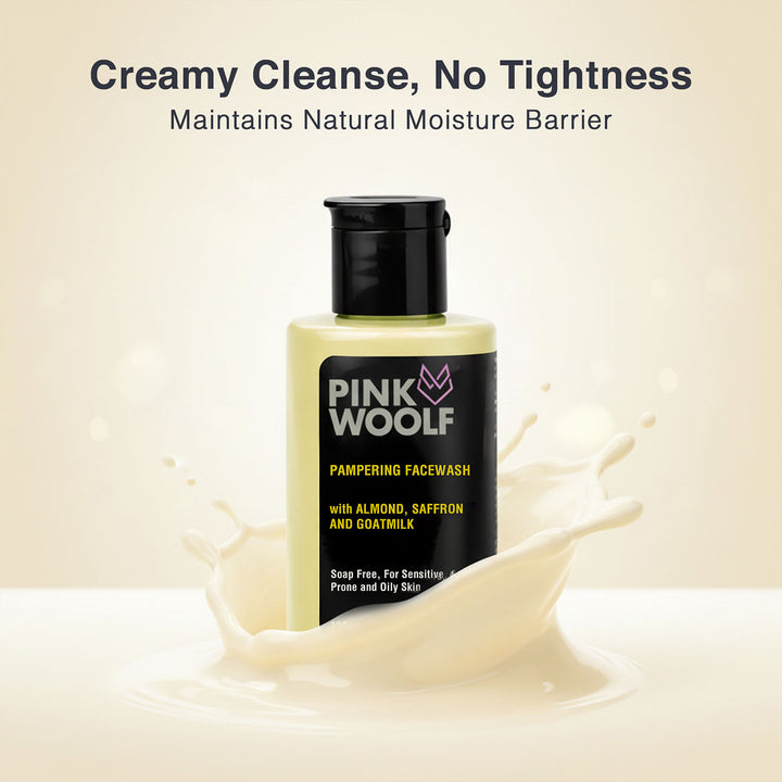 Face Wash (Almond, Saffron, Goatmilk) PinkWoolf IN