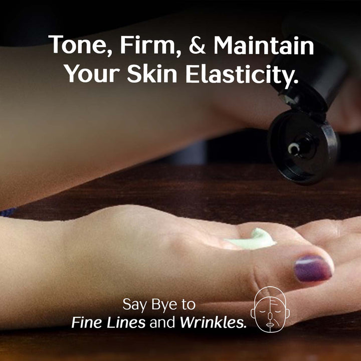 A person applying Neem face wash to their hands to apply to their face with text about skin care.