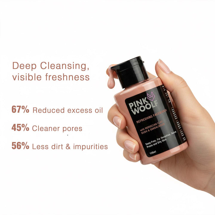 Face Wash (Moroccan Clay, Oudh & Sandalwood) PinkWoolf IN