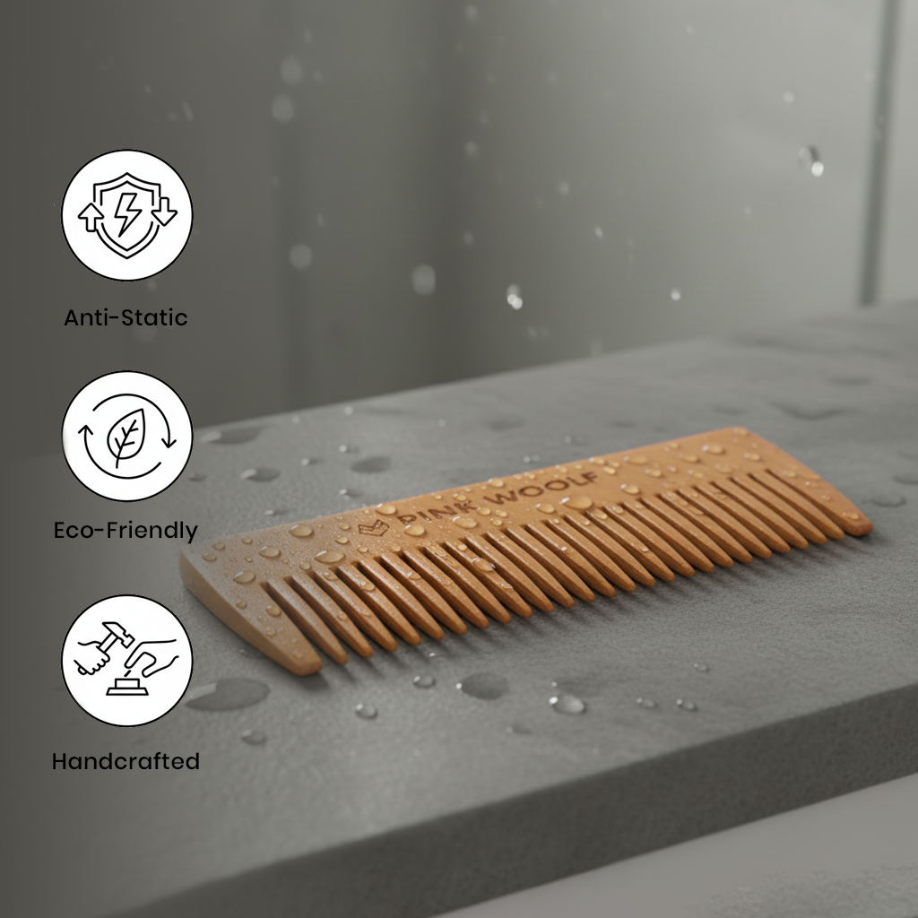 Neem Shampoo Comb PinkWoolf