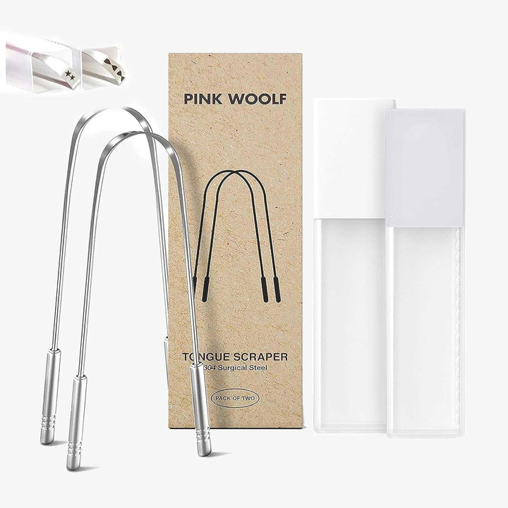 Stainless Steel Tongue Cleaner (Tongue Scraper) PinkWoolf IN