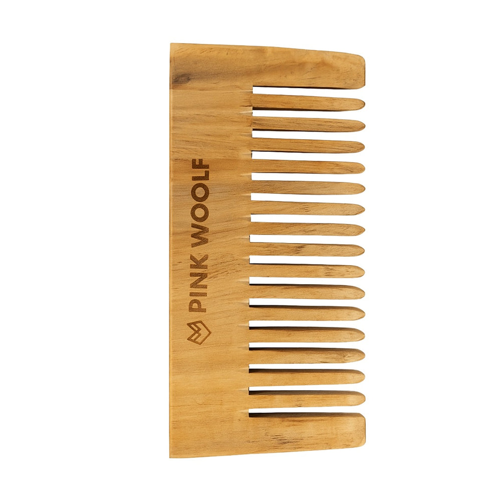 Neem Wooden Beard Comb PinkWoolf IN