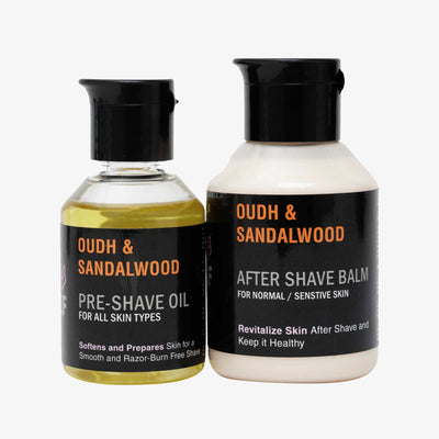 After Shave Balm and Pre Shave Oil - OUDH & SANDALWOOD - AftershavePinkWoolf