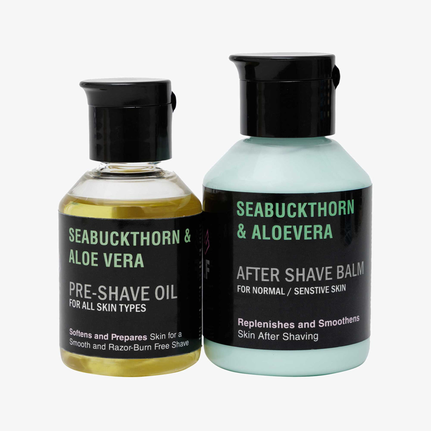 After Shave Balm and Pre Shave Oil - SEABUCKTHORN & ALOE VERA - AftershavePinkWoolf