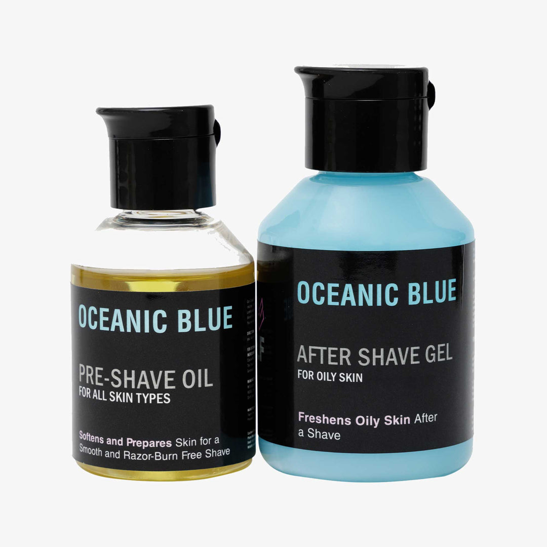 After Shave Gel and Pre Shave Oil - OCEANIC BLUE - AftershavePinkWoolf