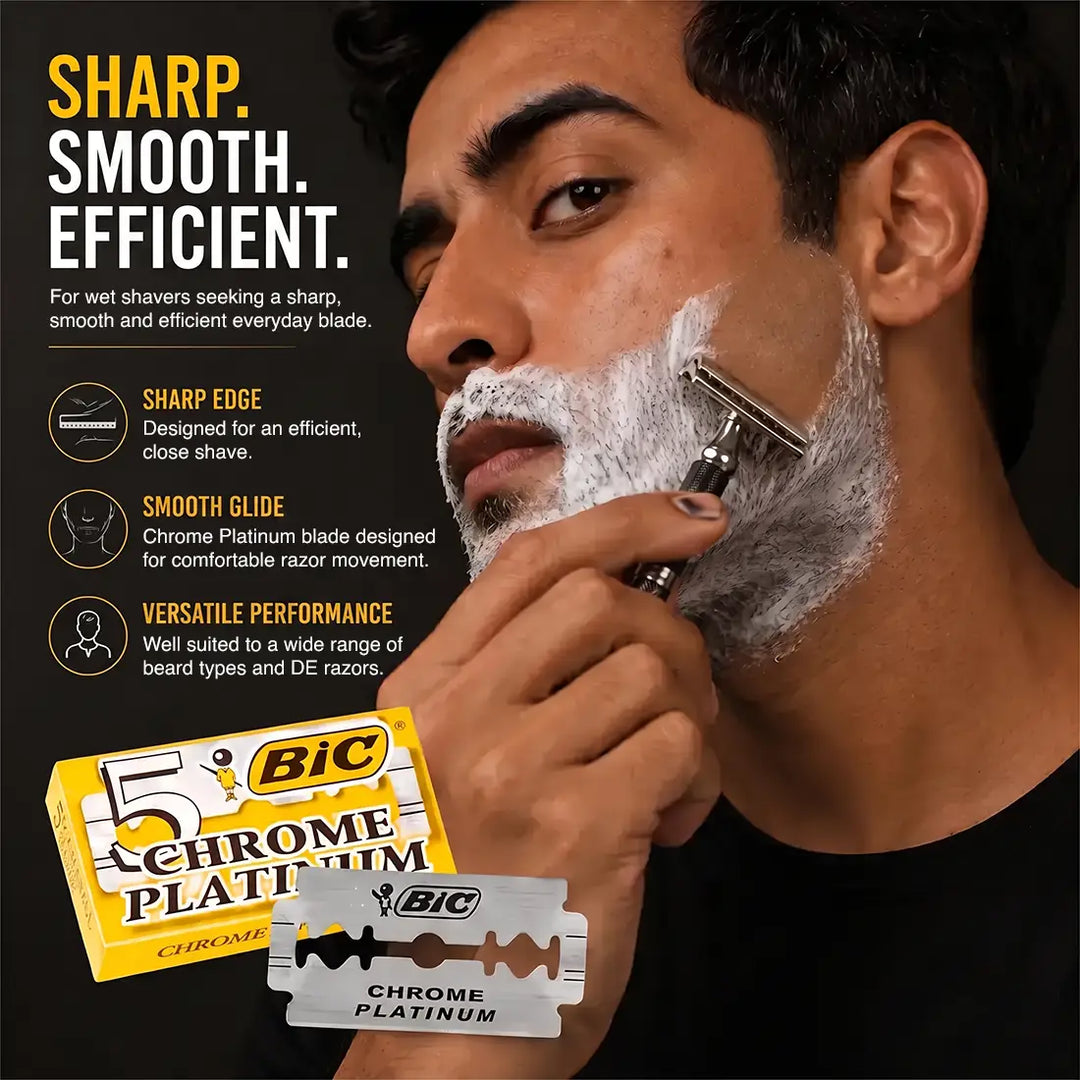 BIC Chrome Platinum Double Edge Razor Blades – 25 Blades