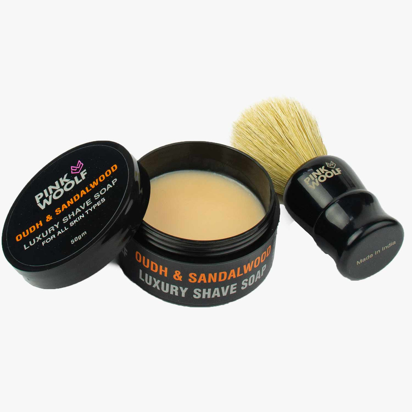 Boar Shaving Brush and Shaving Soap Gift Pack COMBO - Shaving & GroomingPinkWoolf