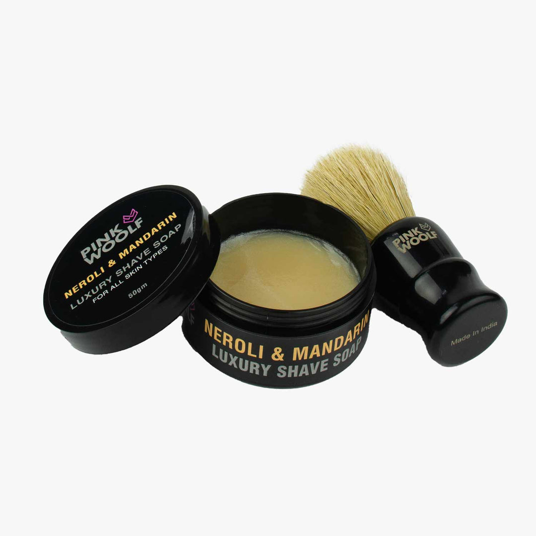 Boar Shaving Brush and Shaving Soap Gift Pack COMBO - Shaving & GroomingPinkWoolf