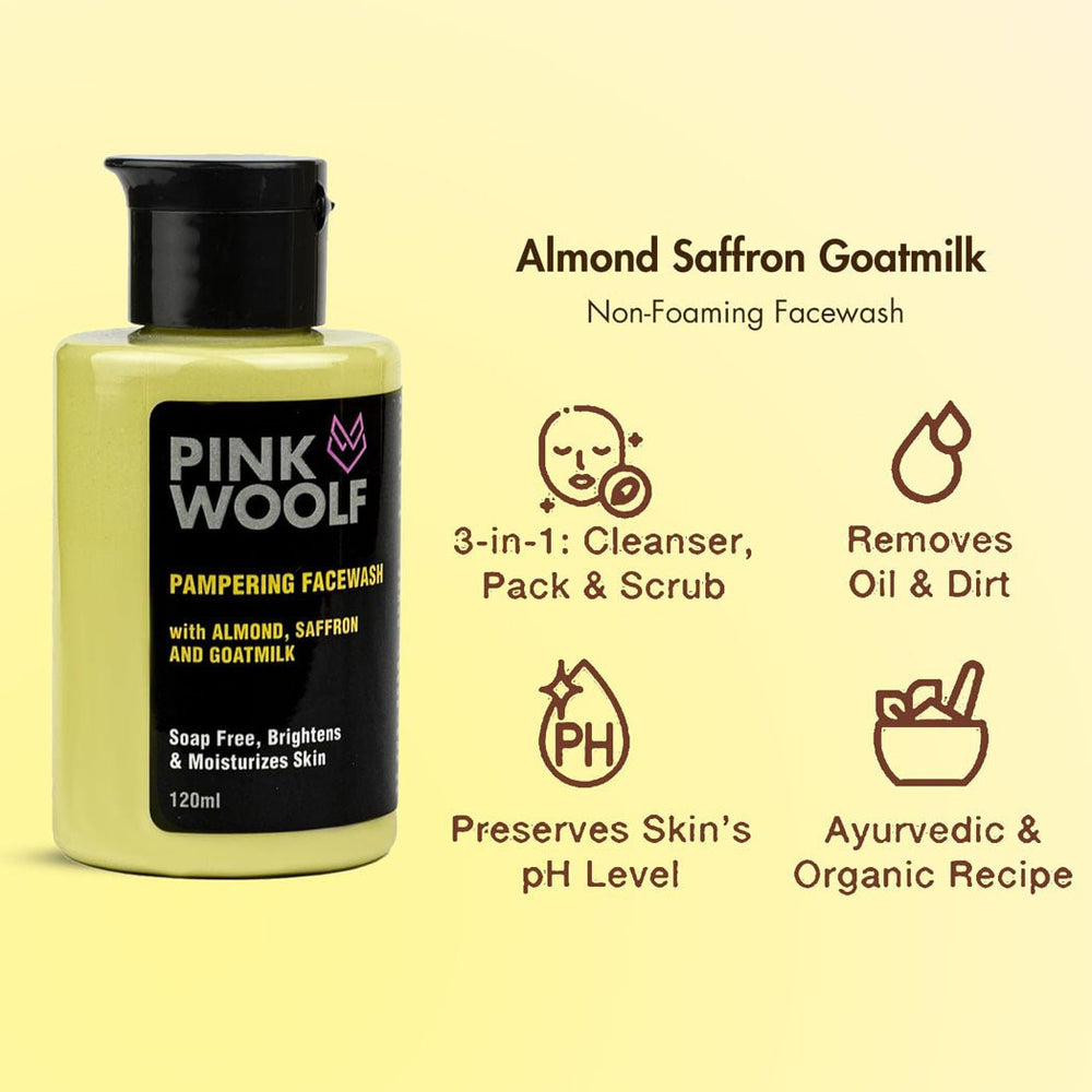 Face Wash (Almond, Saffron, Goatmilk) - Face WashPinkWoolf