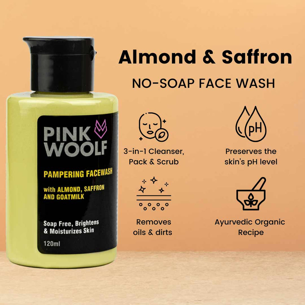 Face Wash (Almond Saffron, Goatmilk) - Face WashPinkWoolf