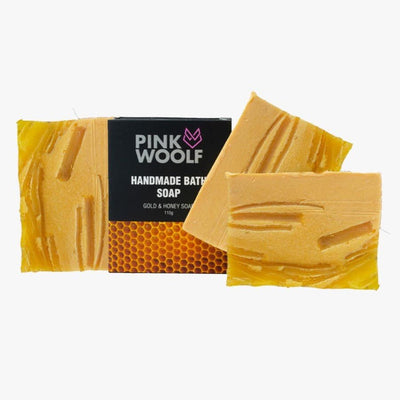Gold & Honey with Lemon Peel - Bathing Soap COMBO Pack of 3 Soap Bars - Bathing SoapsPinkWoolf