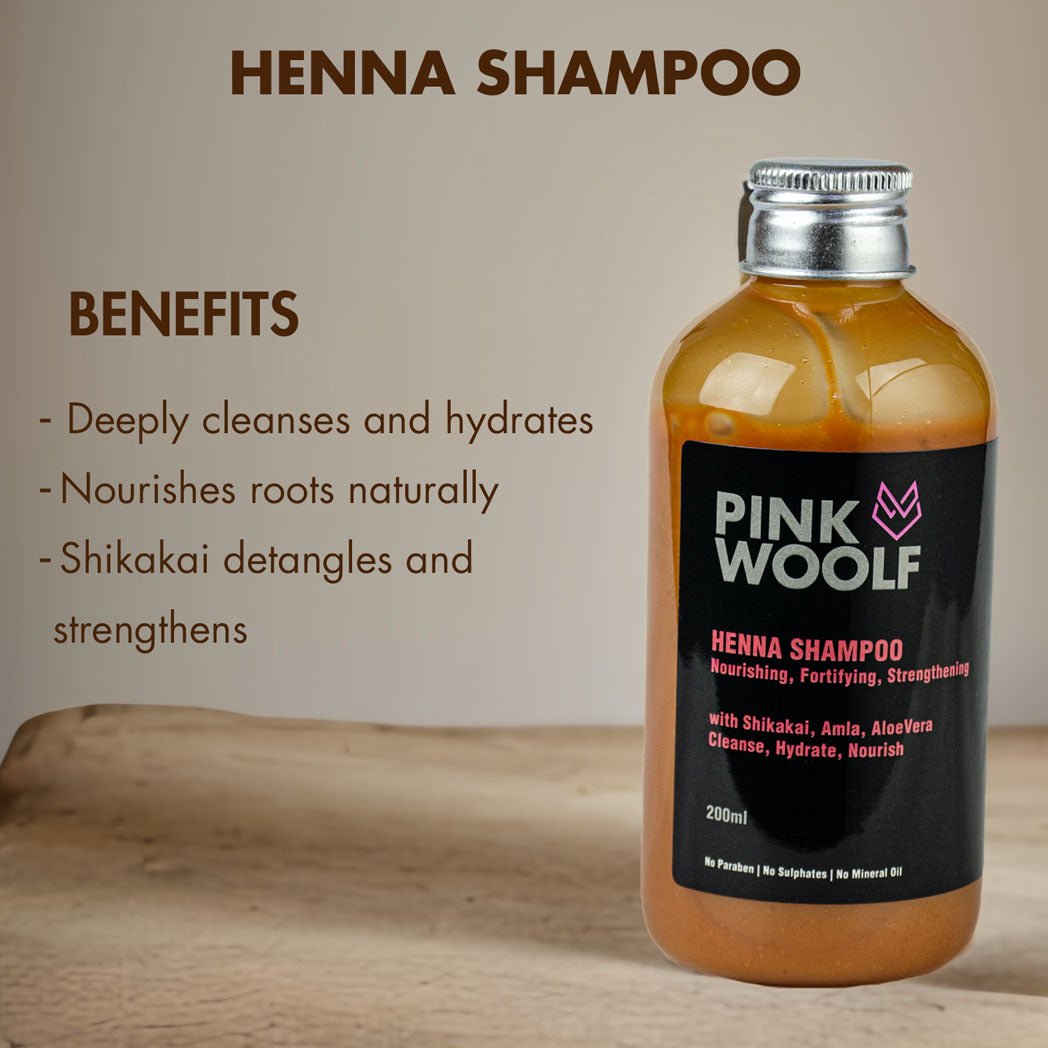 Henna Shampoo Nourishes & Strengthens Hair, Promotes A Healthy Scalp & Hair Growth (DOES NOT COLOR HAIR) - PinkWoolf