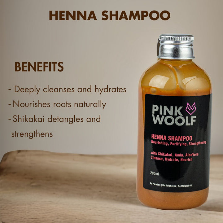 Henna Shampoo Nourishes & Strengthens Hair, Promotes A Healthy Scalp & Hair Growth (DOES NOT COLOR HAIR) - PinkWoolf