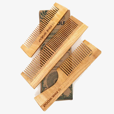 Neem Wooden Hair Comb - Neem Comb, Neem Wooden CombPinkWoolf