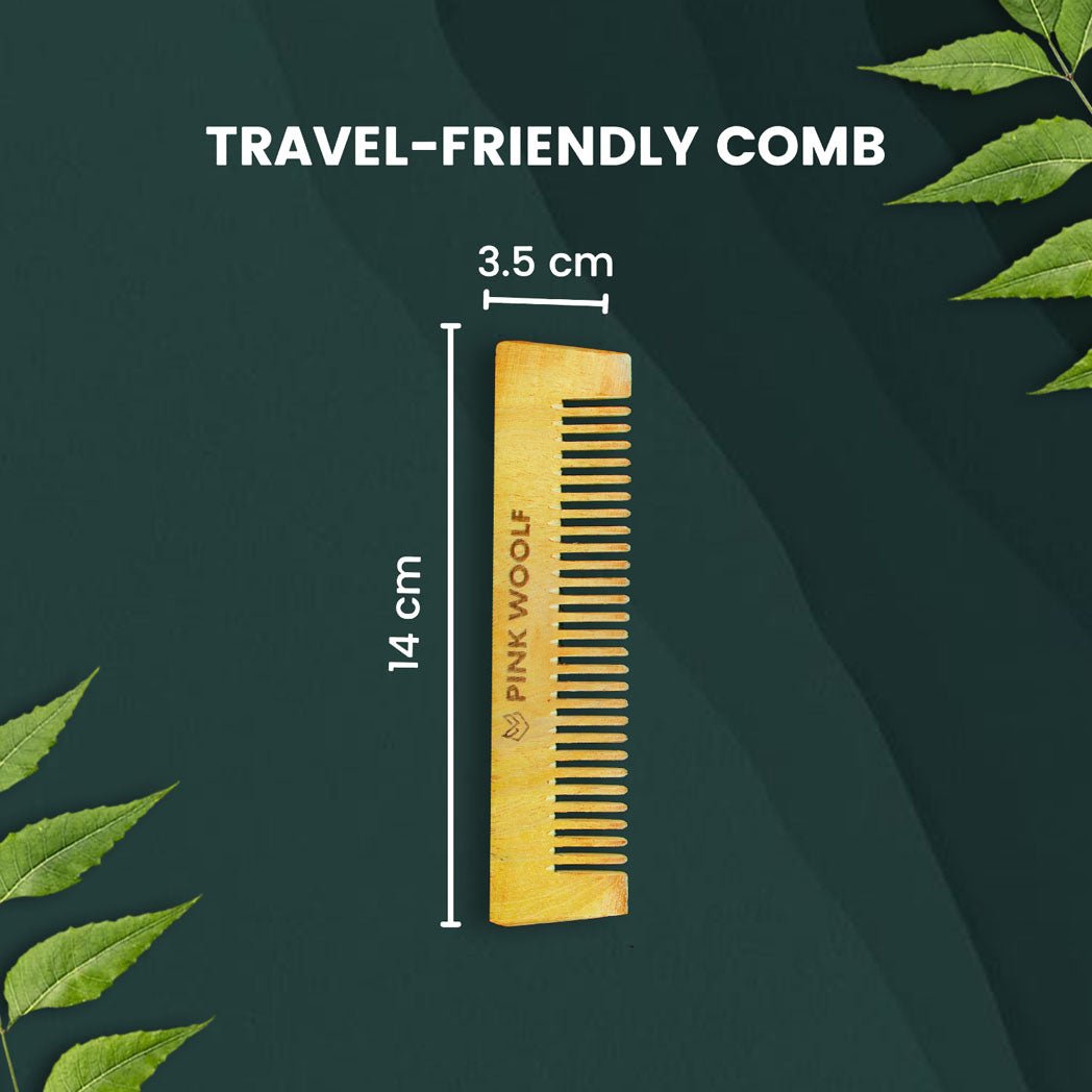 Neem Wooden Hair Comb COMBO - Neem Comb, Neem Wooden CombPinkWoolf