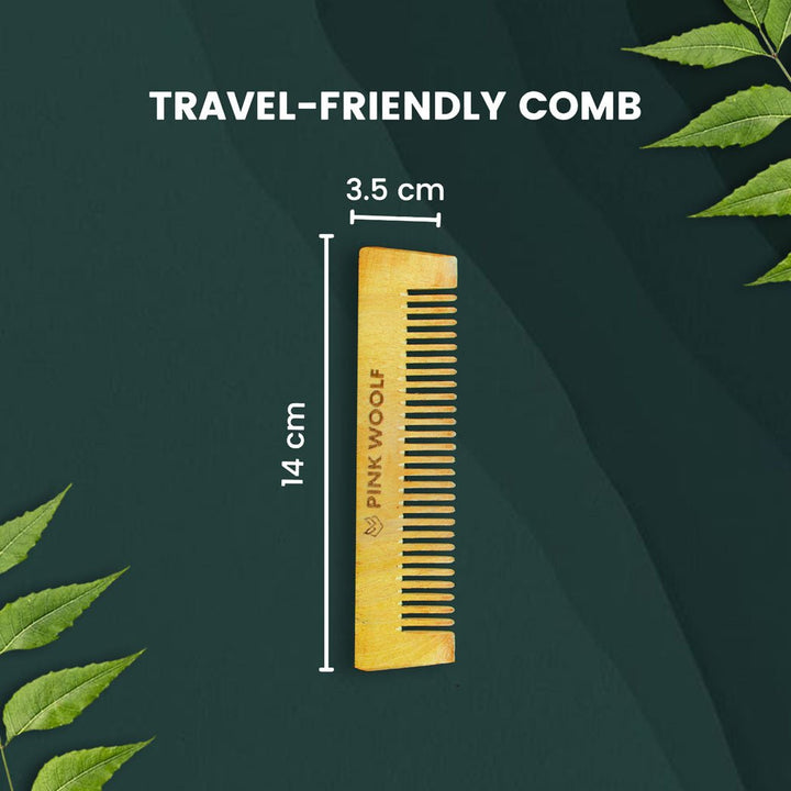 Neem Wooden Hair Comb COMBO - Neem Comb, Neem Wooden CombPinkWoolf