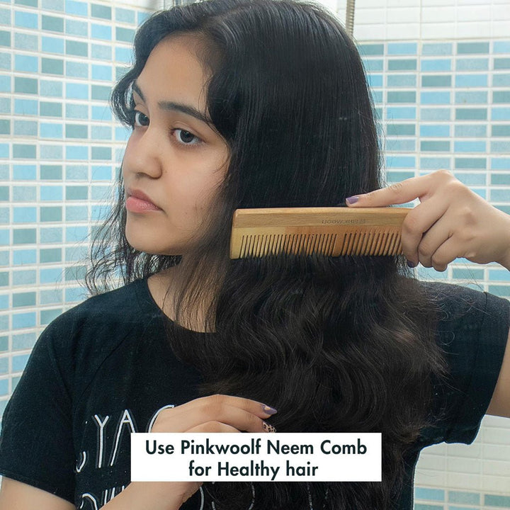 Neem Wooden Hair Comb COMBO - Neem Comb, Neem Wooden CombPinkWoolf