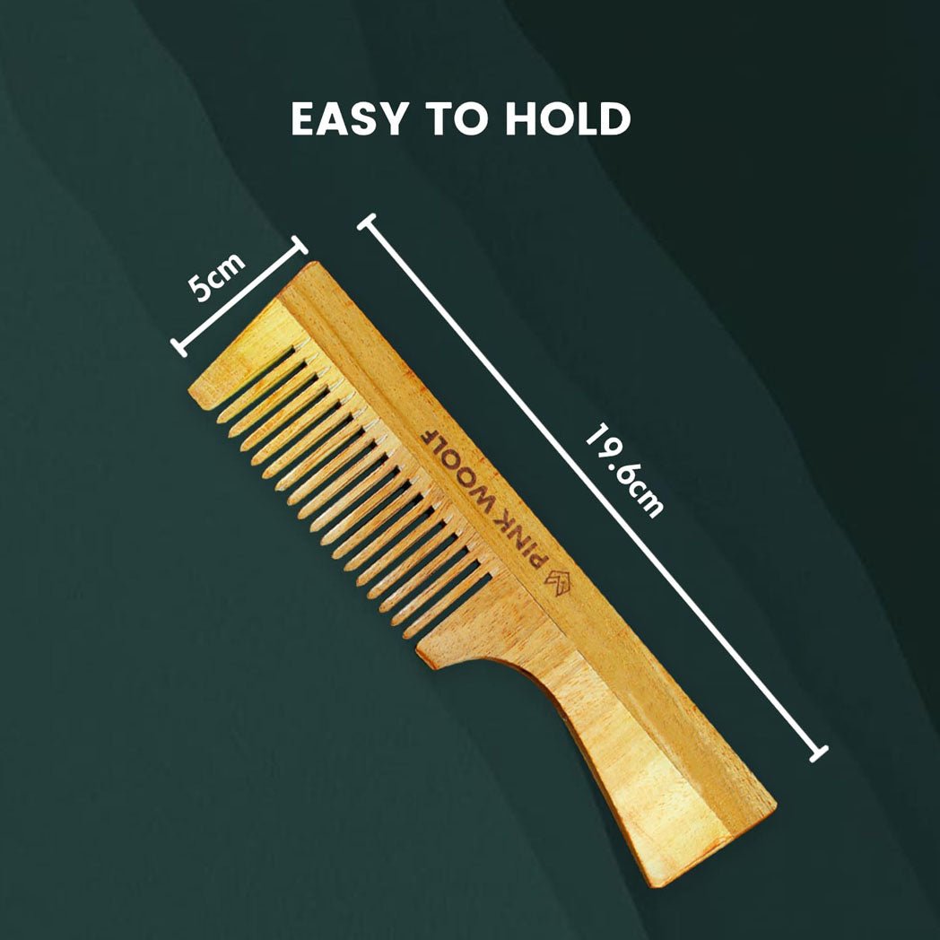 Neem Wooden Hair Comb COMBO - Neem Comb, Neem Wooden CombPinkWoolf