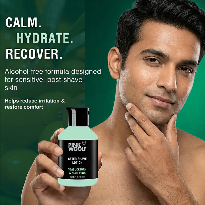 Pink Woolf Seabuckthorn & Aloe Vera after shave lotion for post-shave hydration and comfort