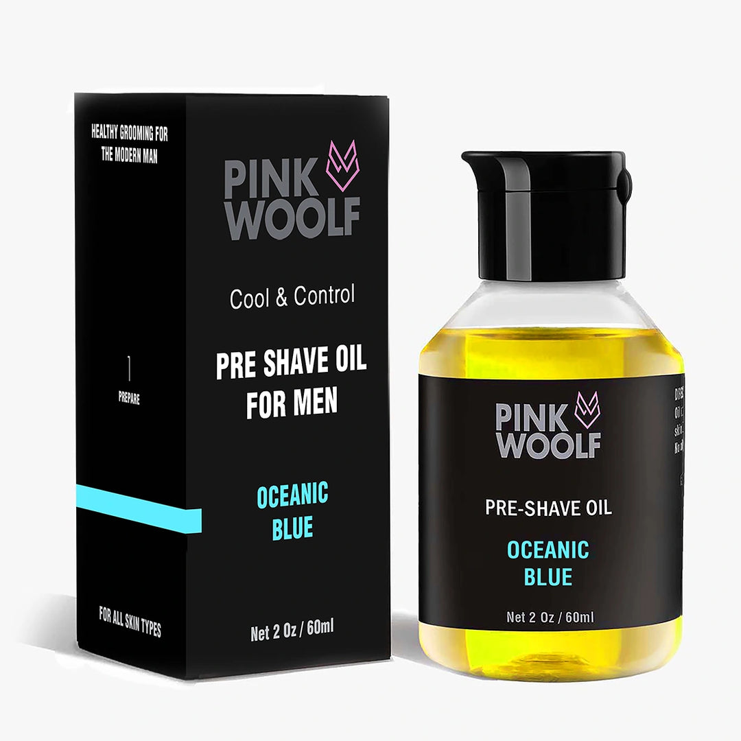 Pink Woolf Oceanic Blue pre-shave oil for men 60 ml with product box