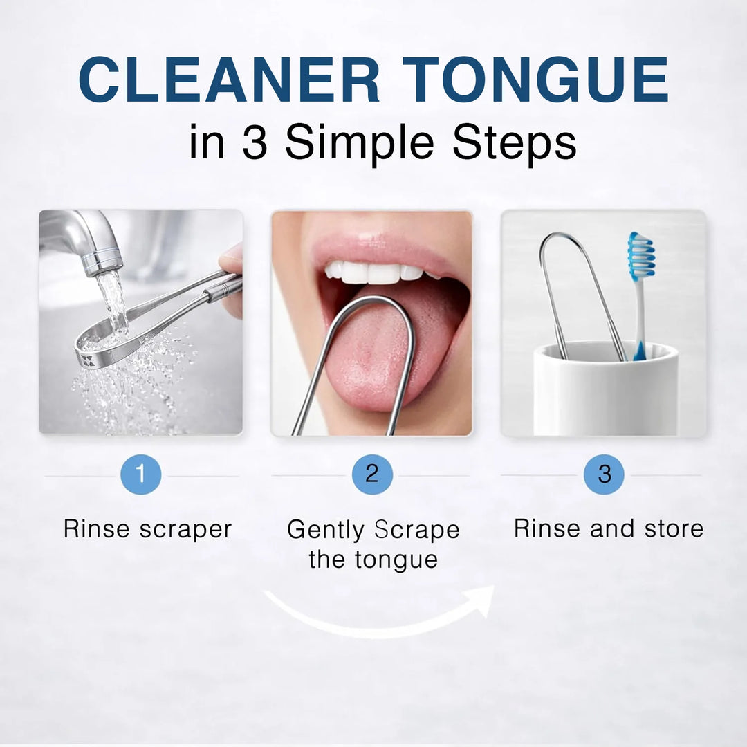 How to use a stainless steel tongue cleaner in three simple steps