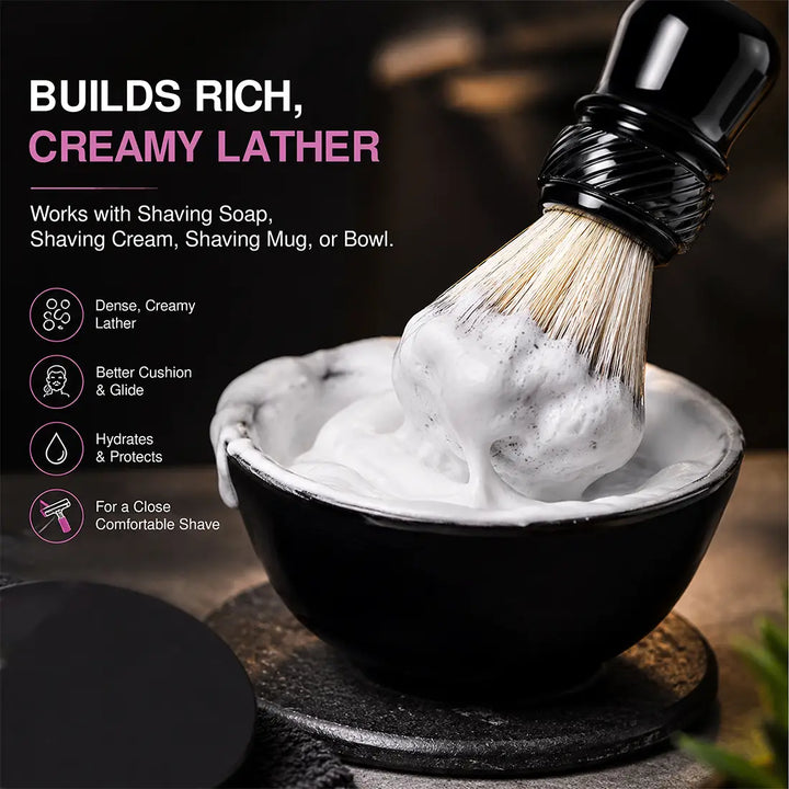 Tuxedo synthetic shaving brush building rich creamy lather with shaving soap