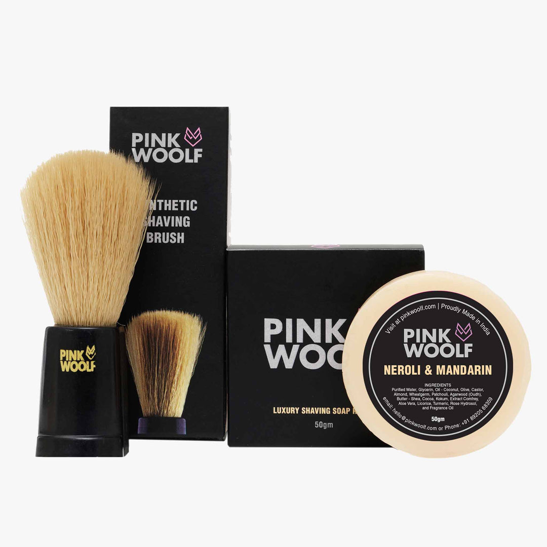 Shaving Brush & Shave Soap Refill Barber Experience Shaving COMBO - Shaving & GroomingPinkWoolf