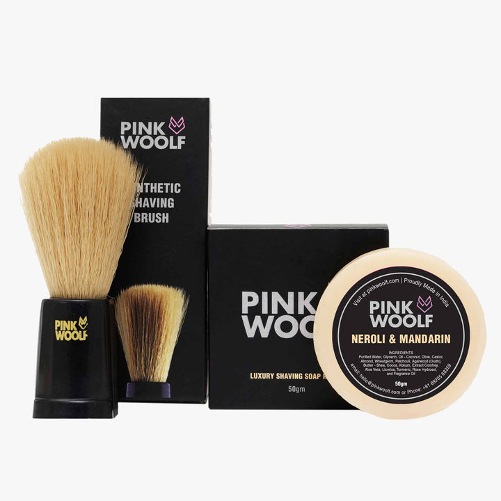 Shaving Brush & Shave Soap Refill Barber Experience Shaving COMBO - Shaving & GroomingPinkWoolf