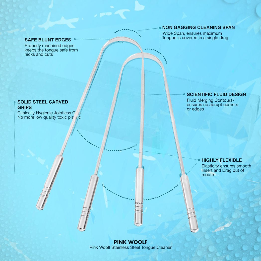 Stainless Steel Tongue Cleaner - PinkWoolf